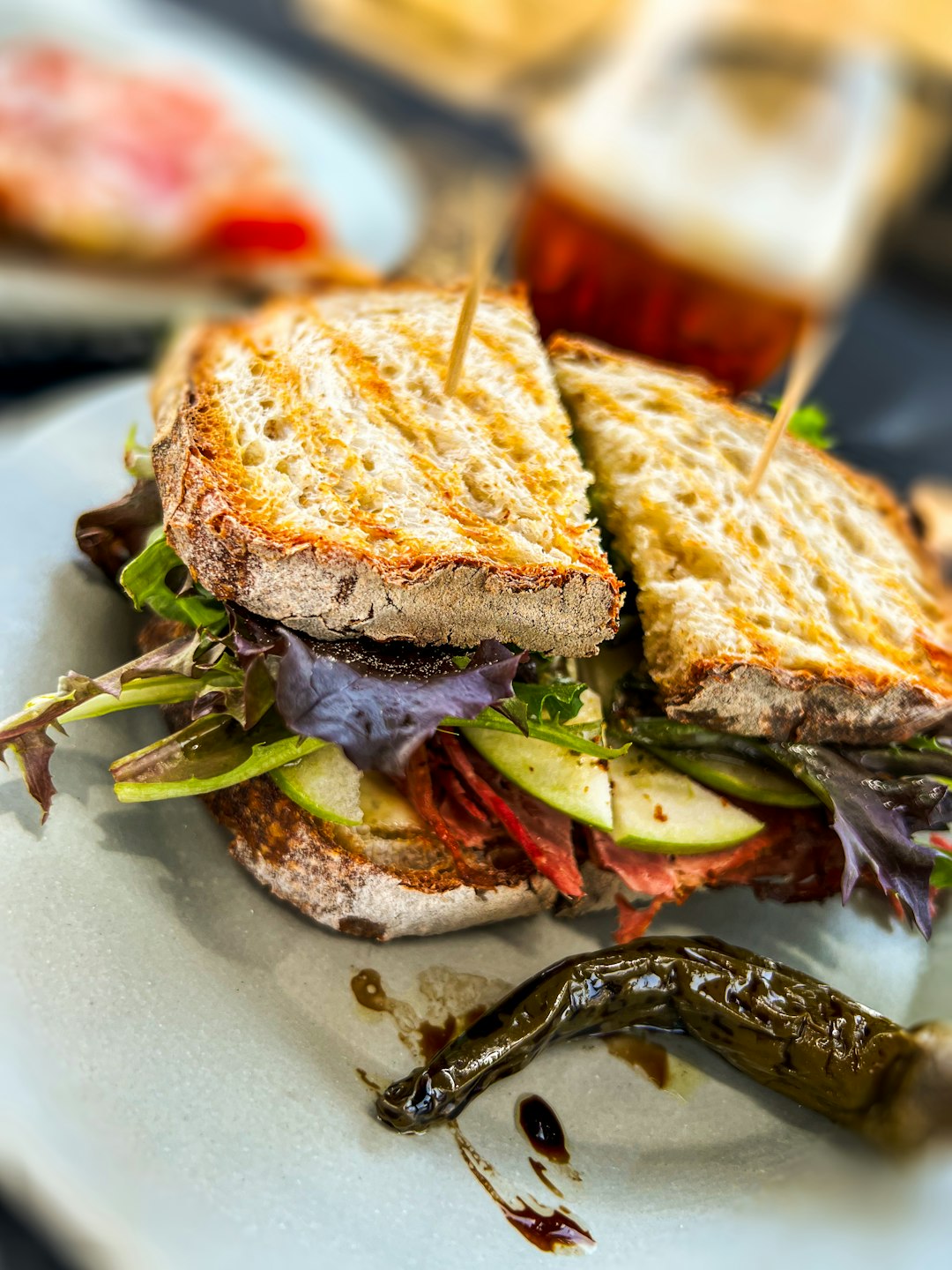 Delicious sandwich with sides